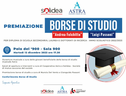 INVITO ALLA PREMIAZIONE DELLE BORSE DI STUDIO SOLIDEA  2022/2023 e AUGURI DI NATALE